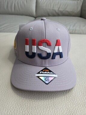NWT - Pukka Presidents Cup "USA" Snapback Golf Cap - Sun Protection UPF 50